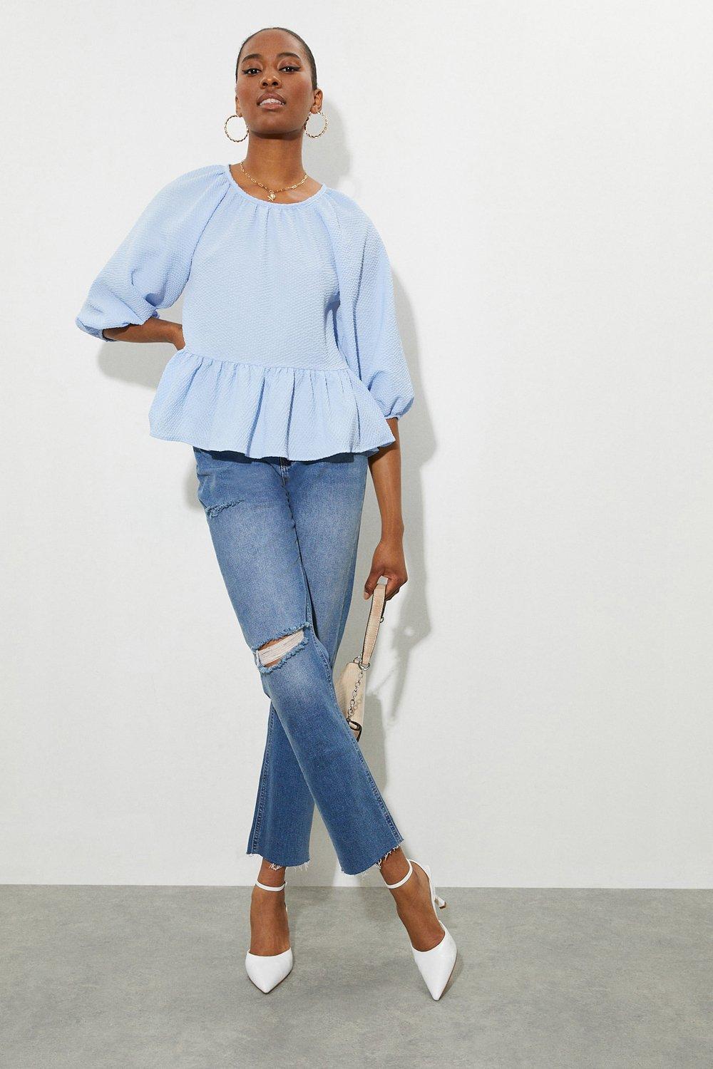 Tall Pale Blue Smock Top